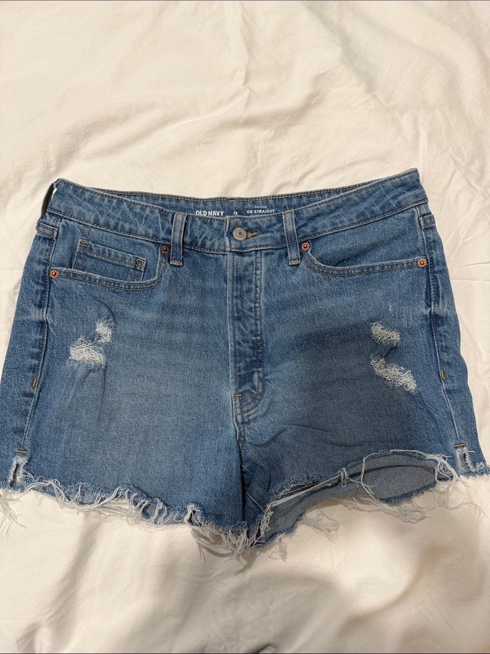 Old Navy Light Blue Frayed Denim Shorts